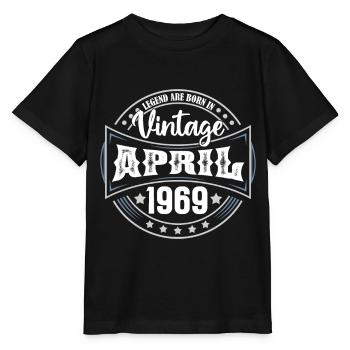 April 1969. Geburtstagsgeschenk April 1969 April - Stanley/Stella Kinder T-Shirt MINI CREATOR  - Schwarz - Vorne - Mikhail (115cm)