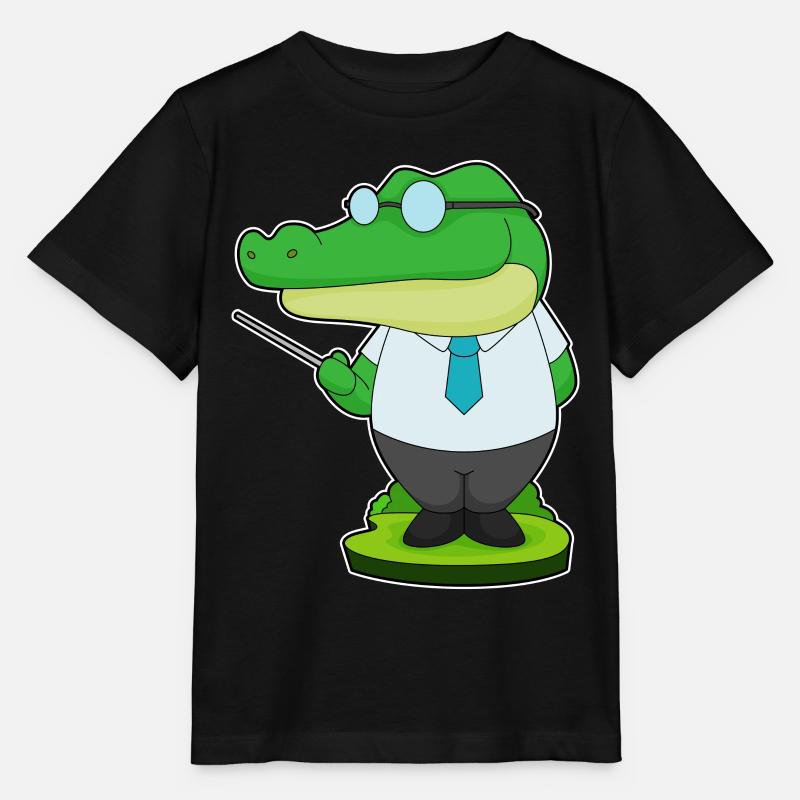 Pointeur de l’enseignant Crocodile - T-shirt bio MINI CREATOR Stanley/Stella Enfant - noir