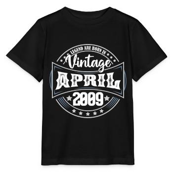 April 2009. Geburtstagsgeschenk April 2009 April - Stanley/Stella Kinder T-Shirt MINI CREATOR  - Schwarz - Vorne - Mikhail (115cm)
