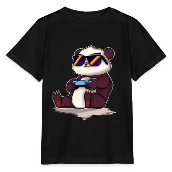 Panda Gaming Gamer - T-shirt bio MINI CREATOR Stanley/Stella Enfant - noir - Devant - Mikhail (115cm)