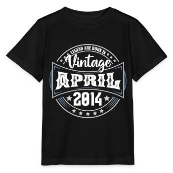 April 2014. Geburtstagsgeschenk April 2014 April - Stanley/Stella Kinder T-Shirt MINI CREATOR  - Schwarz - Vorne - Mikhail (115cm)