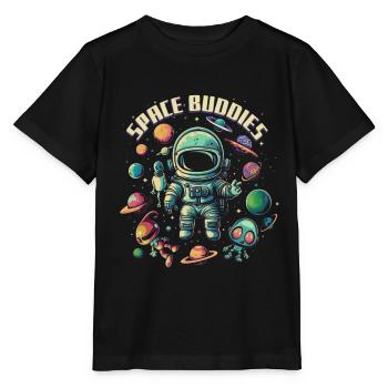 Space Buddies - Planets, Astronauts and Aliens - Stanley/Stella MINI CREATOR Kids’ T-Shirt - black - Front - Mikhail (115cm)