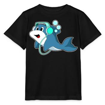 Musique casque Delfin - T-shirt bio MINI CREATOR Stanley/Stella Enfant - noir - Devant - Mikhail (115cm)