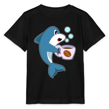 Tasse à café Delfin - T-shirt bio MINI CREATOR Stanley/Stella Enfant - noir - Devant - Mikhail (115cm)