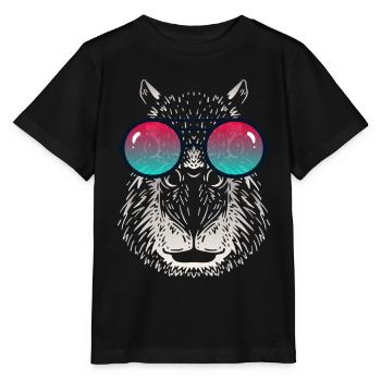 Cooles Capybara mit Sonnenbrille - Stanley/Stella Kinder T-Shirt MINI CREATOR  - Schwarz - Vorne - Mikhail (115cm)