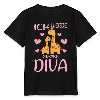 Werde Große Diva Giraffen Schwestern - Stanley/Stella Kinder T-Shirt MINI CREATOR  - Schwarz - Vorne - Mikhail (115cm)