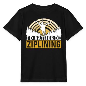 I'd Rather Be Ziplining Zipline Seilrutsche Sport - Stanley/Stella Kinder T-Shirt MINI CREATOR  - Schwarz - Vorne - Mikhail (115cm)