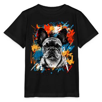 Bouledogue français - T-shirt bio MINI CREATOR Stanley/Stella Enfant - noir - Devant - Mikhail (115cm)