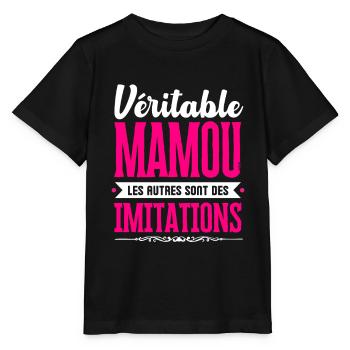 Véritable Mamou les autres sont des imitations ! - T-shirt bio MINI CREATOR Stanley/Stella Enfant - noir - Devant - Mikhail (115cm)