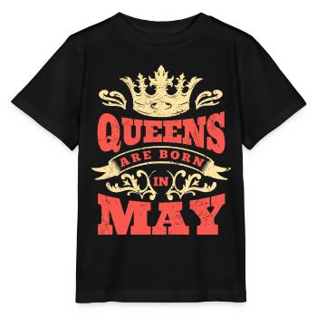 Les reines sont nées en mai mai mai - T-shirt bio MINI CREATOR Stanley/Stella Enfant - noir - Devant - Mikhail (115cm)