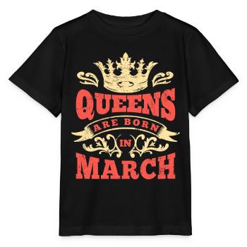 Les reines sont nées en mars März - T-shirt bio MINI CREATOR Stanley/Stella Enfant - noir - Devant - Mikhail (115cm)