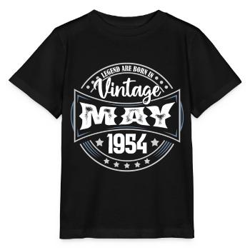 Mai 1954. Geburtstagsgeschenk Mai 1954. Mai - Stanley/Stella Kinder T-Shirt MINI CREATOR  - Schwarz - Vorne - Mikhail (115cm)