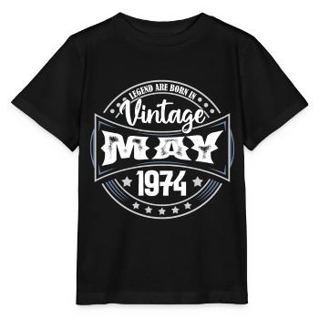 Mai 1974. Geburtstagsgeschenk Mai 1974. Mai - Stanley/Stella Kinder T-Shirt MINI CREATOR  - Schwarz - Vorne - Mikhail (115cm)