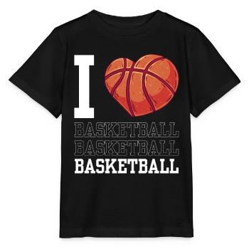 Ich Liebe Basketball Team Basketballspieler - Stanley/Stella Kinder T-Shirt MINI CREATOR  - Schwarz - Vorne - Mikhail (115cm)
