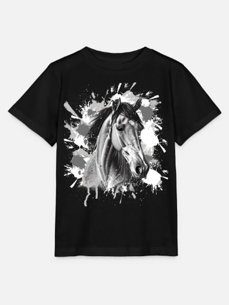 Pferd - Stanley/Stella Kinder T-Shirt MINI CREATOR - Schwarz
