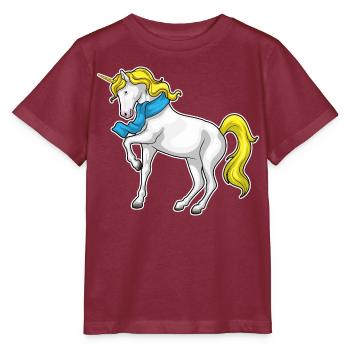 Einhorn Schal - Stanley/Stella Kinder T-Shirt MINI CREATOR  - Burgunderrot - Vorne - Kain (125cm)