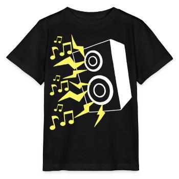 Haut parleur et musique - T-shirt bio MINI CREATOR Stanley/Stella Enfant - noir - Devant - Mikhail (115cm)
