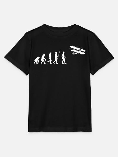Airplane Heartbeat - Stanley/Stella Kinder T-Shirt MINI CREATOR  - Schwarz