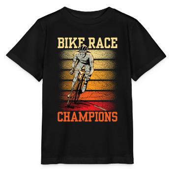 Radrennen Champions Fahrrad Radrennfahrer - Stanley/Stella Kinder T-Shirt MINI CREATOR  - Schwarz - Vorne - Mikhail (115cm)