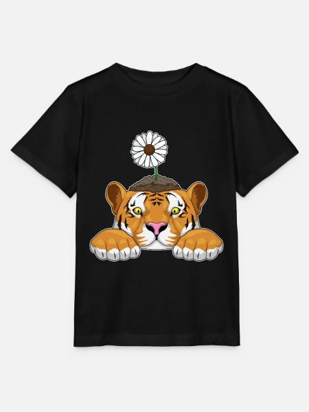 Tiger Gänseblümchen - Stanley/Stella Kinder T-Shirt MINI CREATOR - Schwarz