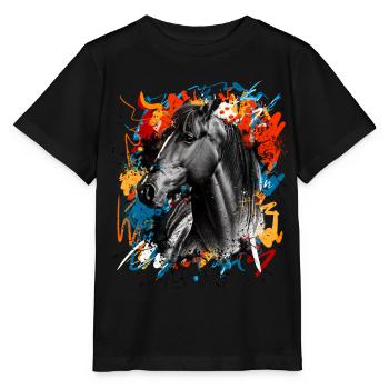 Horse - Stanley/Stella MINI CREATOR Kids’ T-Shirt - black - Front - Mikhail (115cm)