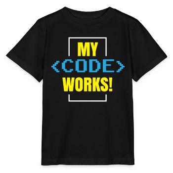 Mein Code Funktioniert Programmieren Coding Coder - Stanley/Stella Kinder T-Shirt MINI CREATOR  - Schwarz - Vorne - Mikhail (115cm)
