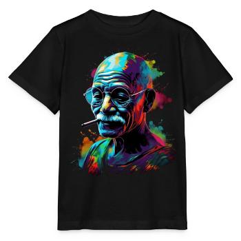 Lauréat du prix Nobel de la paix Mahatma Gandhi Gift - T-shirt bio MINI CREATOR Stanley/Stella Enfant - noir - Devant - Mikhail (115cm)