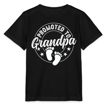 Promoted to grandfather sweet grandparents first time - Stanley/Stella MINI CREATOR Kids’ T-Shirt - black - Front - Mikhail (115cm)