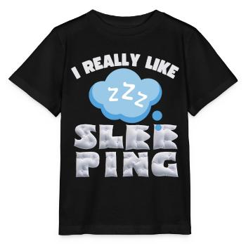 Dormir, dormir, drôle de dicton avec des oreillers - T-shirt bio MINI CREATOR Stanley/Stella Enfant - noir - Devant - Mikhail (115cm)