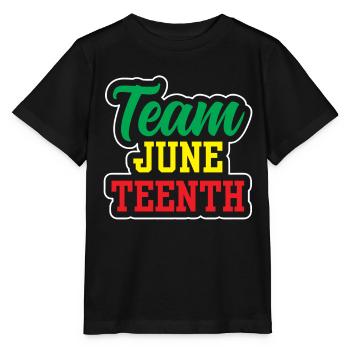Team Juneteenth 1865 African American Black - Stanley/Stella Kinder T-Shirt MINI CREATOR  - Schwarz - Vorne - Mikhail (115cm)
