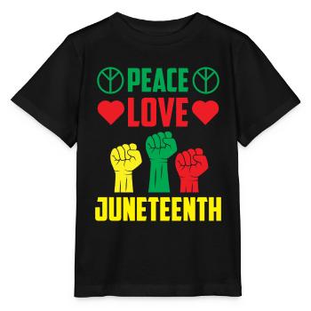 Peace Love Juneteenth Black African American - T-shirt bio MINI CREATOR Stanley/Stella Enfant - noir - Devant - Mikhail (115cm)