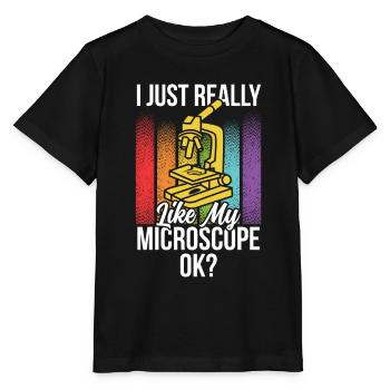 J’aime vraiment mon microscope Microscope - T-shirt bio MINI CREATOR Stanley/Stella Enfant - noir - Devant - Mikhail (115cm)