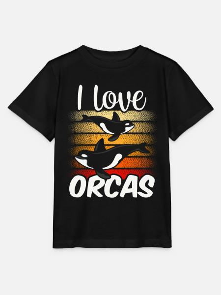J’adore les tireurs d’orques baleine orque mer - T-shirt bio MINI CREATOR Stanley/Stella Enfant - noir