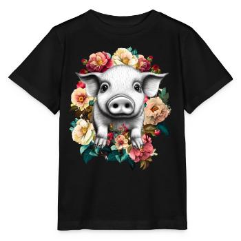 Fleurs de cochon - T-shirt bio MINI CREATOR Stanley/Stella Enfant - noir - Devant - Mikhail (115cm)