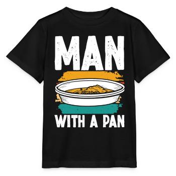 Man with a Pan - Stanley/Stella MINI CREATOR Kids’ T-Shirt - black - Front - Mikhail (115cm)