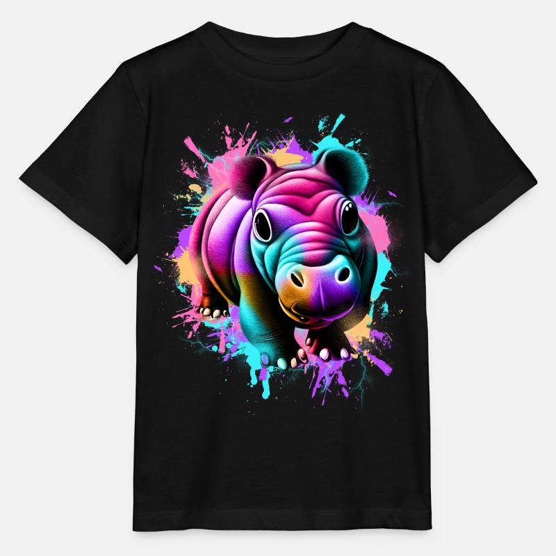 Nilpferd Bunt - Stanley/Stella Kinder T-Shirt MINI CREATOR - Schwarz