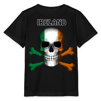 Skull Jolly Roger Pirate Flag Irlande R6Z - T-shirt bio MINI CREATOR Stanley/Stella Enfant - noir - Devant - Mikhail (115cm)