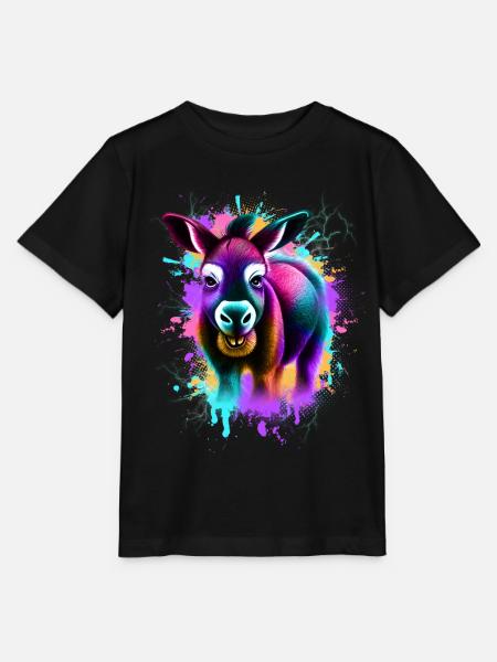 Esel Bunt - Stanley/Stella Kinder T-Shirt MINI CREATOR  - Schwarz