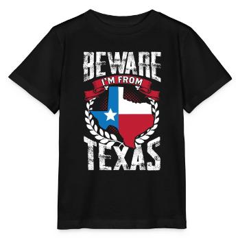 Achtung: Ich Komme Aus Texas Texaner Texanisch - Stanley/Stella Kinder T-Shirt MINI CREATOR  - Schwarz - Vorne - Mikhail (115cm)