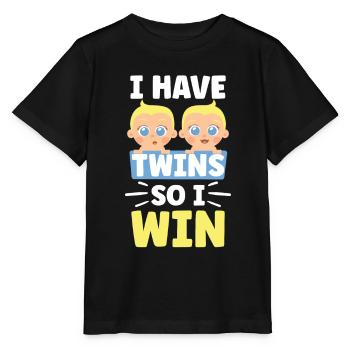 Ich Habe Zwillinge Also Gewinne Ich Zwilling - Stanley/Stella Kinder T-Shirt MINI CREATOR  - Schwarz - Vorne - Mikhail (115cm)