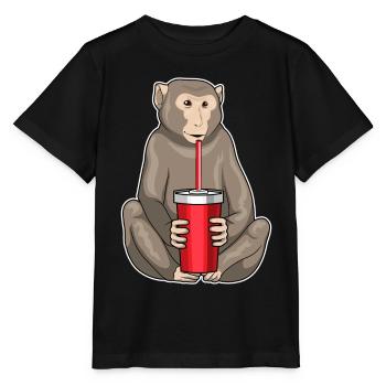 Monkey Mug to go - Stanley/Stella MINI CREATOR Kids’ T-Shirt - black - Front - Mikhail (115cm)
