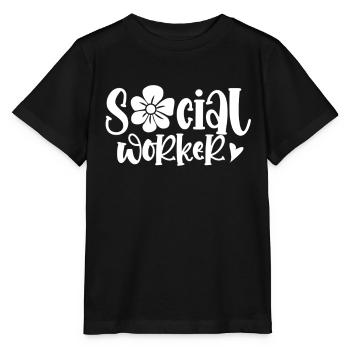 Travailleur social Travailleur social Profession de travailleur social - T-shirt bio MINI CREATOR Stanley/Stella Enfant - noir - Devant - Mikhail (115cm)