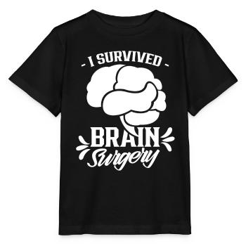 J’ai survécu à une chirurgie du cerveau Chirurgie du cerveau - T-shirt bio MINI CREATOR Stanley/Stella Enfant - noir - Devant - Mikhail (115cm)