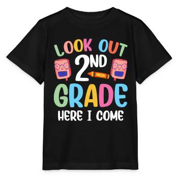 Achtung Zweite Klasse Ich Komme Zweitklässler - Stanley/Stella Kinder T-Shirt MINI CREATOR  - Schwarz - Vorne - Mikhail (115cm)
