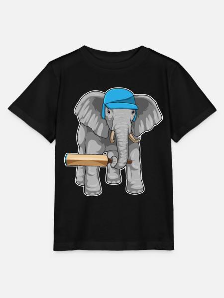 Elefant Cricket Cricketschläger - Stanley/Stella Kinder T-Shirt MINI CREATOR - Schwarz