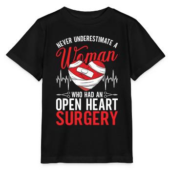 Heart surgery for convalescent heart transplant - Stanley/Stella MINI CREATOR Kids’ T-Shirt - black - Front - Mikhail (115cm)