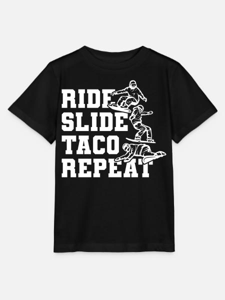 Snowboard Taco - Stanley/Stella Kinder T-Shirt MINI CREATOR  - Schwarz