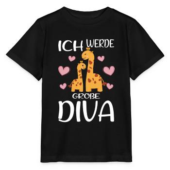 Werde Große Schwester Diva Verkünden Giraffen - Stanley/Stella Kinder T-Shirt MINI CREATOR  - Schwarz - Vorne - Mikhail (115cm)