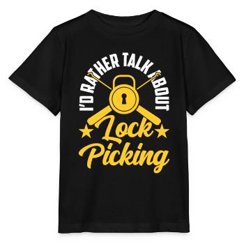 Je préfère parler de crochetage de serrure - T-shirt bio MINI CREATOR Stanley/Stella Enfant - noir - Devant - Mikhail (115cm)