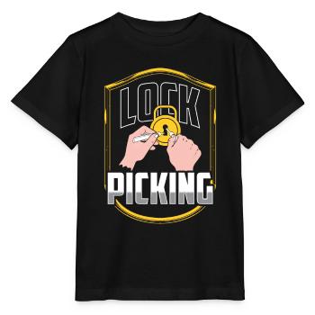 Lock Picking, Cracking, Lockpicking, Lockpicking - Stanley/Stella MINI CREATOR Kids’ T-Shirt - black - Front - Mikhail (115cm)